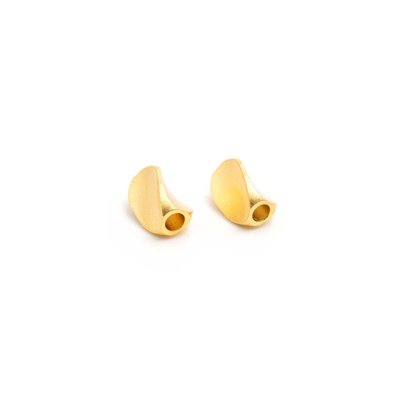 geschwungene Zwischenperlen mit 18k Goldbeschichtung 8x5mm 2 Stück