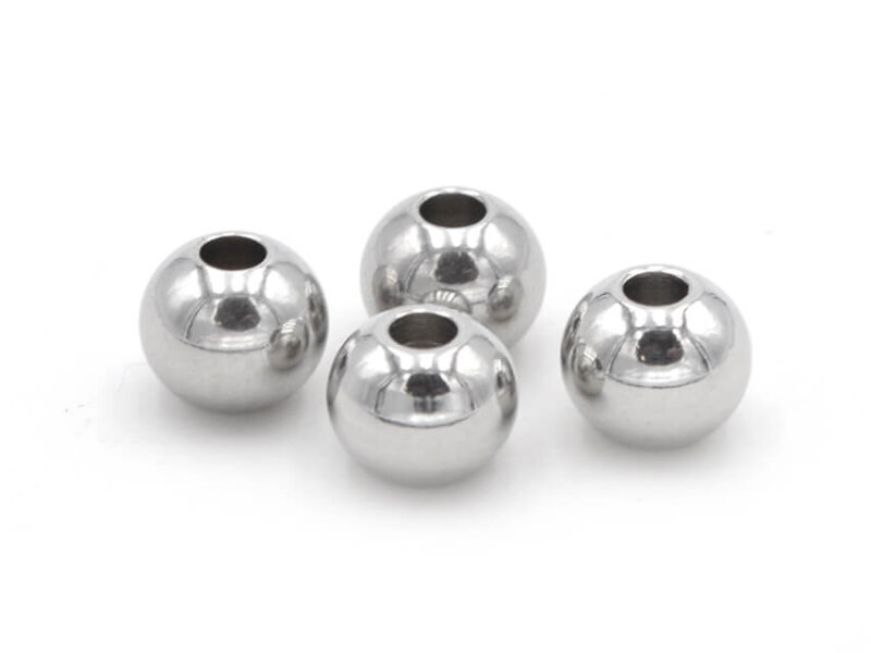 Zwischenperlen aus 304 Edelstahl rund 6 mm 4 Stück