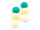 6 Cabochon Blumen im Set in weiß, hellen türkis und hell gelb, 15 mm