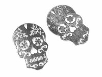 Halloween Anhänger Sugar Skull in silberfarben 2...
