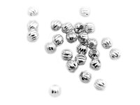 50 Zwischenperlen Melone silberfarben 5 mm