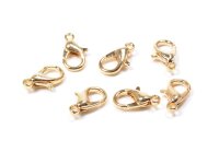 Karabinerverschluss 14K vergoldet, 12 mm, 4 Stück