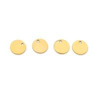 Anhänger Plättchen 304 Edelstahl goldfarben IP...