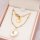 Anhänger Plättchen 304 Edelstahl goldfarben IP beschichtet, rund, 8 mm, 4 Stück