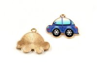 emaillierte Anhänger "blue Car" in...