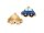 emaillierte Anhänger "blue Car" in lightgoldfarben 2 Stück