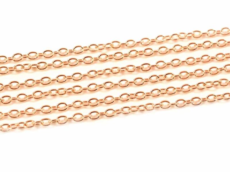 Gliederkette 3 x 4 mm in light goldfarben 10 m