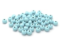 Perlen aus Holz in aquamarine 8 mm 50 Stück