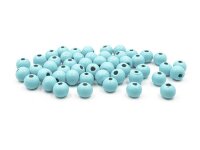 Perlen aus Holz in aquamarine 8 mm 50 Stück