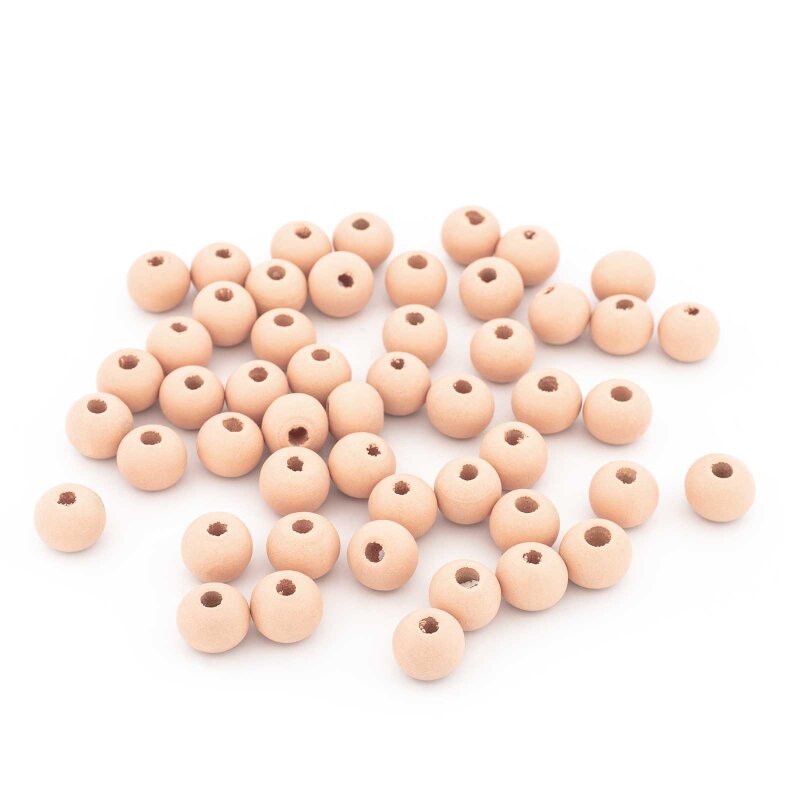 Perlen aus Holz in Rosa 8 mm 50 Stück