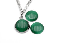 Cateye Cabochons in waldgrün 12mm 10 Stück
