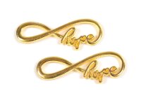 Verbinder "hope" in goldfarben 4 Stück