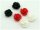 6 Cabochon Set Röschen 10 mm in schwarz, weiß und rot