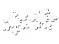 Anhänger Schneeflocke aus Holz in weiß 10...