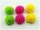 6 Cabochon Blume im  Set in pink, gelb und grün, 15 mm