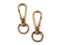 längliche Schnappkarabiner mit Drehkupplung in antik...