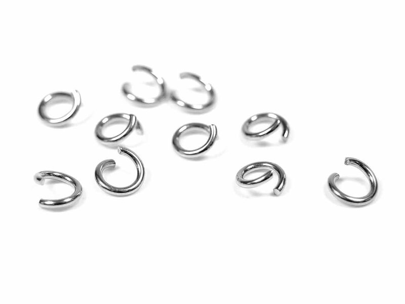 Biegeringe aus 304 Edelstahl in Platinfarben 6 mm 50 Stück