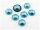 20 Cabochons in perlmutt hellblau, 12 mm