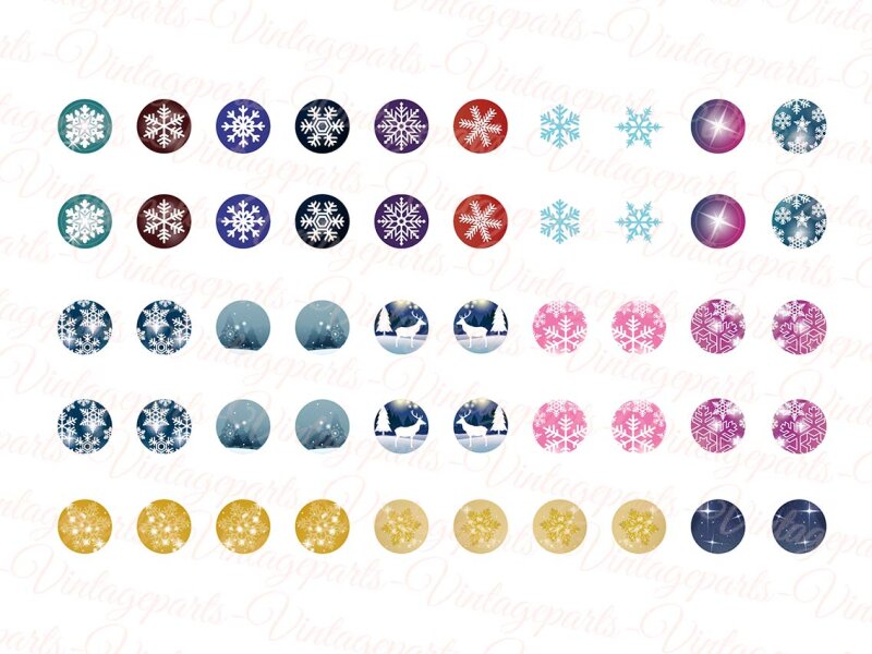 Motivbogen "Winterzeit" für runde 8 mm Cabochons