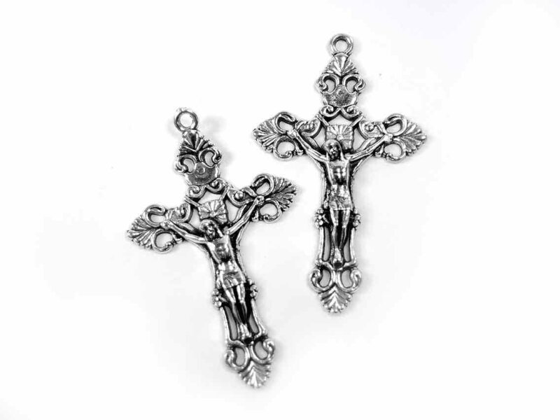 Anhänger Jesus am Kreuz in antik silberfarben 3 Stück
