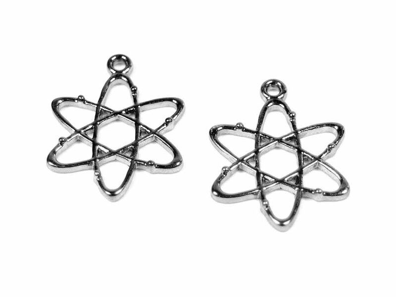 Anhänger als Atom in gunmetal 2 Stück