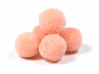 Pom Poms aus Kaschmirimitat in lachsrosa 4 Stück