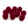 Pom Poms aus Polyester in dunkelrot 20mm 10 Stück