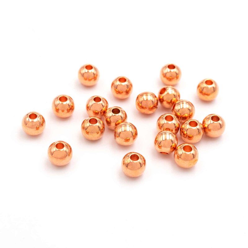 Zwischenperlen aus Messing in roségoldfarben 5 mm 20 Stück
