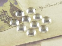 10 hohe Glascabochon farblos, 10 mm