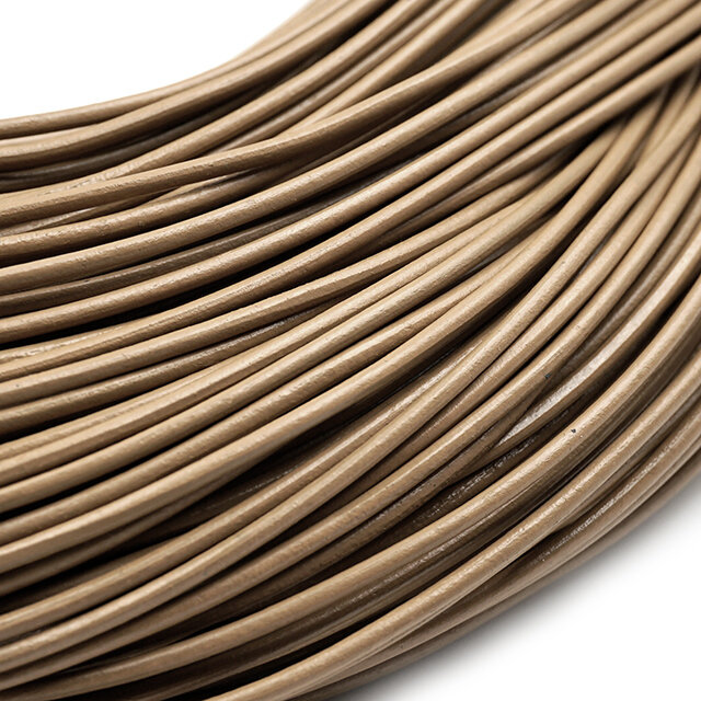 2 m echtes Lederband sand, 2 mm