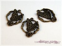 2 Schmetterlinge Ornamente in Bronze