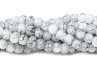 marmorierte Glasperlen in weiß gesprenkelt 4 mm 200...