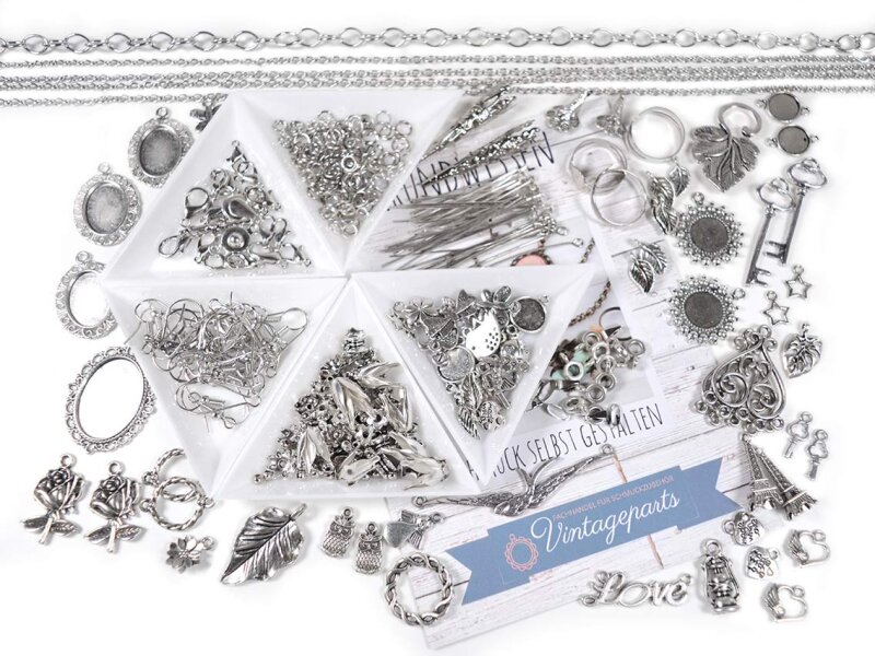 Set IDA Anfängerset zum Silberschmuck basteln mit über 400 Teilen ohne Perlenset