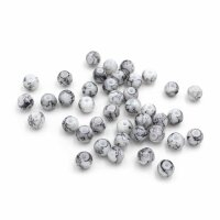 marmorierte Glasperlen in weiß-grau 6 mm 40 Stück