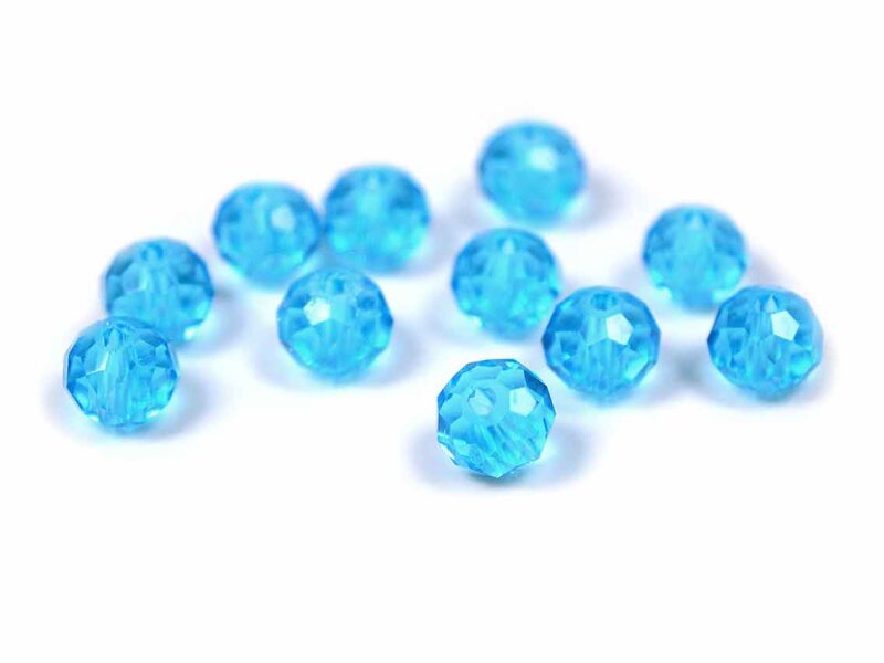 Glasschliffperlen 6 x 4 mm in aquamarine 30 Stück