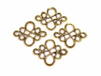 filigran gearbeitete Verbinder in antik goldfarben 6...