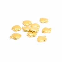 Anhänger als Herz in goldfarben 10 Stück