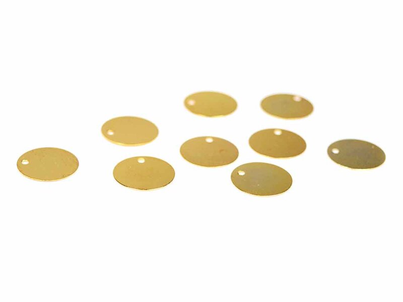 runde Plättchen aus Messing unbeschichtet 12 mm 10 Stück