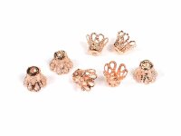 hohe Perlkappen in roségoldfarben 6 mm 50 Stück