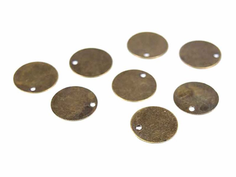 Zarte Plättchen in antik bronzefarben 15 mm 20 Stück