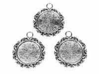 verzierte Fassungen in antik silberfarben für 18 mm...