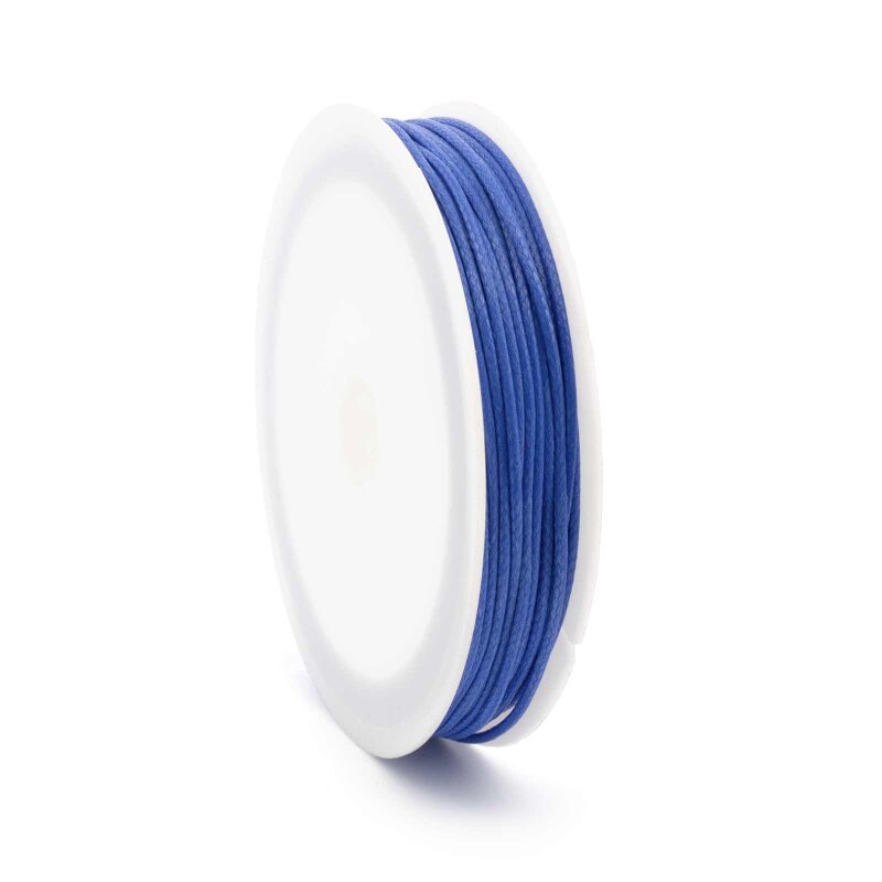 10 m Polyesterkordel gewachst in Kornblumenblau, 0,8 mm