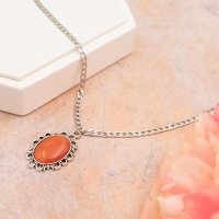 6 Cabochons 18 x 13 mm Cateye Glas orange