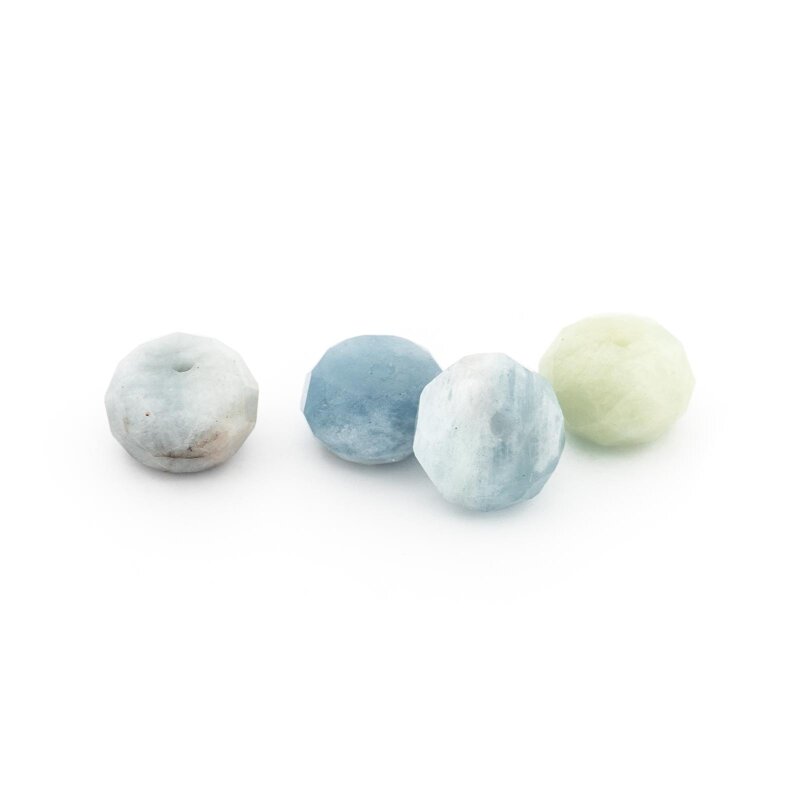 facettierte Perlen aus natürlichem Aquamarin 8 x 5 mm 4 Stück