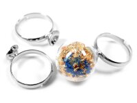 Ringrohlinge aus Messing mit Klebepad in silberfarben...