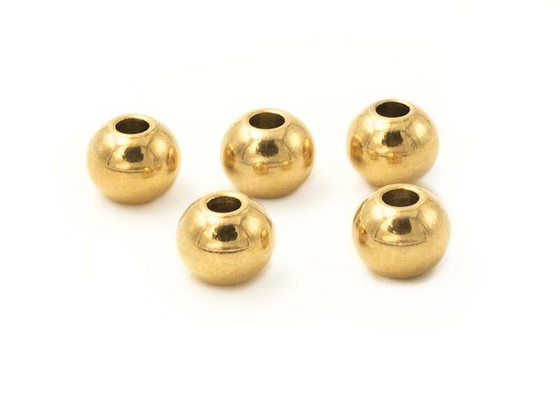 Zwischenperlen 304 Edelstahl goldfarben IP beschichtet, rund, 6 mm, 2 Stück