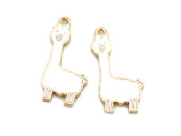 Anhänger als Alpaca in goldfarben mit weißer...