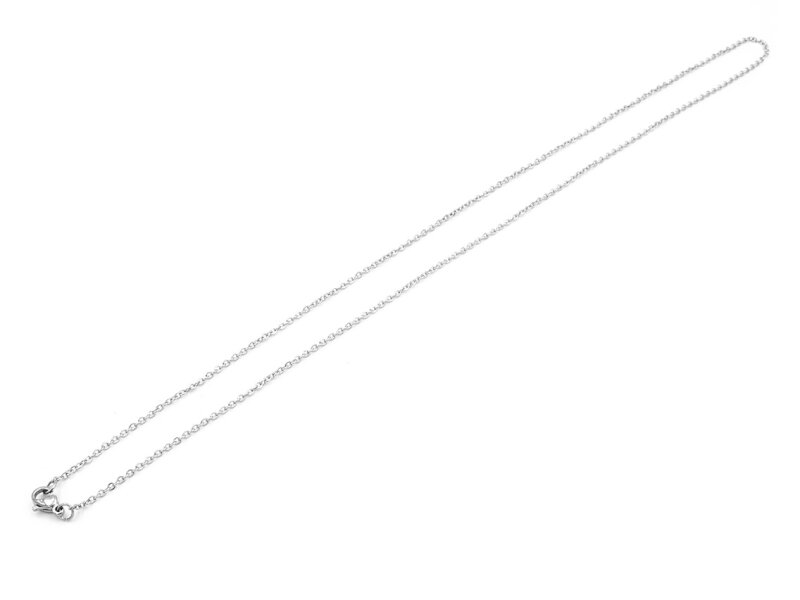 fertige Gliederkette aus 316 Edelstahl in silberfarben platiniert 50 cm