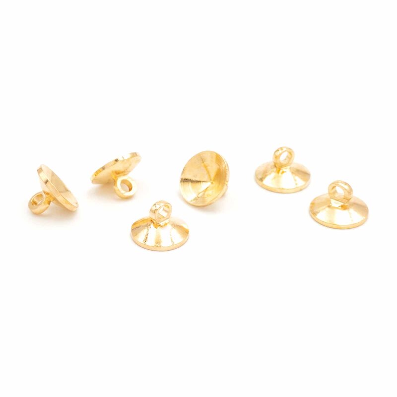 Aufhängung für Hohlperlen 8 mm in Goldfarben 6 Stück Metallkappen