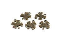 8 vierblättrige Kleeblätter in antik Bronze